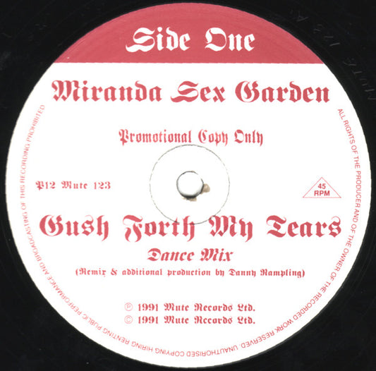 Miranda Sex Garden : Gush Forth My Tears (12", Promo)