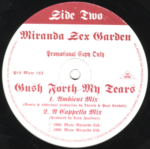 Miranda Sex Garden : Gush Forth My Tears (12", Promo)
