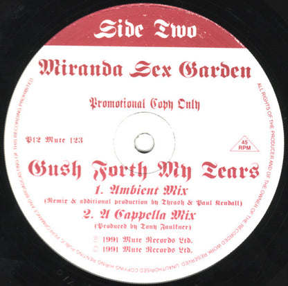 Miranda Sex Garden : Gush Forth My Tears (12", Promo)