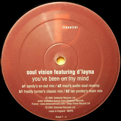 Soul Vision Featuring D'Layna : You've Been On My Mind (2x12")