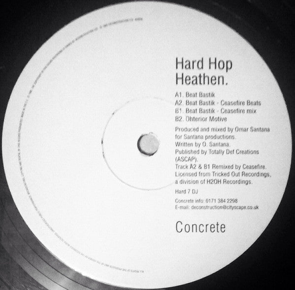 Hard Hop Heathen : Beat Bastik (12", Promo)