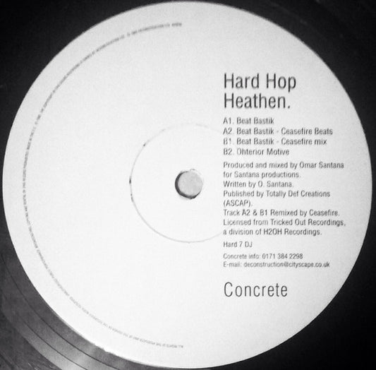 Hard Hop Heathen : Beat Bastik (12", Promo)
