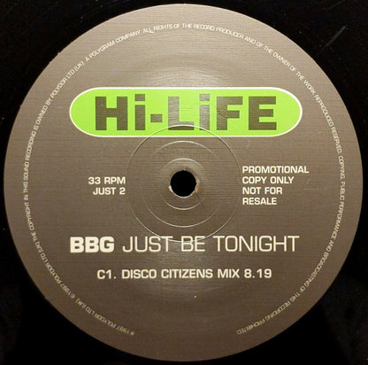 BBG : Just Be Tonight (2x12", Promo)