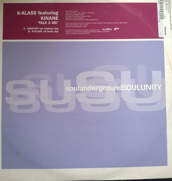 K-Klass Featuring Kinane : Talk To Me (12")