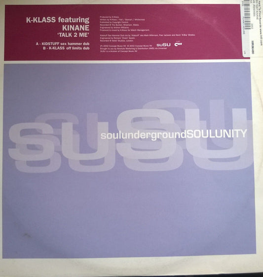 K-Klass Featuring Kinane : Talk To Me (12")