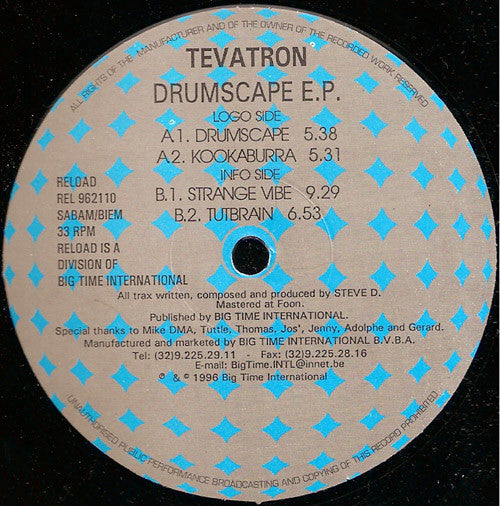 Tevatron : Drumscape E.P. (12", EP)
