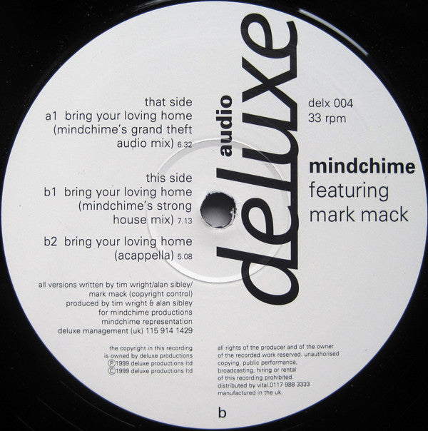 Mindchime Featuring Mark Mack : Bring Your Loving Home (12")