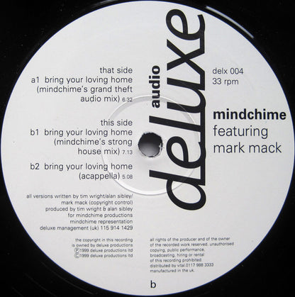 Mindchime Featuring Mark Mack : Bring Your Loving Home (12")