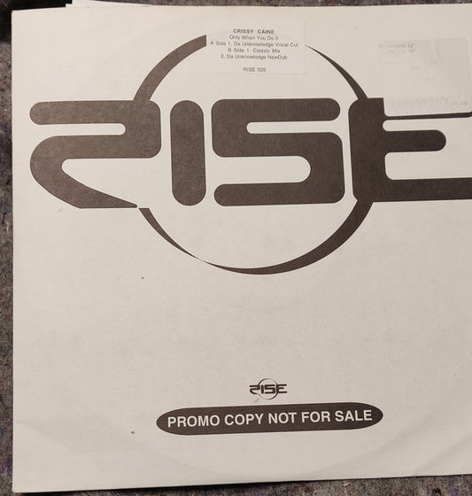 Chrissy Caine : Only When You Do It (12", Promo)