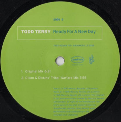 Todd Terry : Ready For A New Day (12", Single)