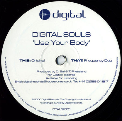 Digital Souls : Use Your Body (12")