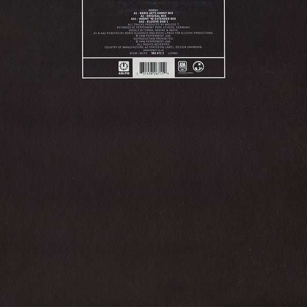 Mousse T. Vs Hot 'N' Juicy : Horny (Boris Dlugosch Mixes) (12")