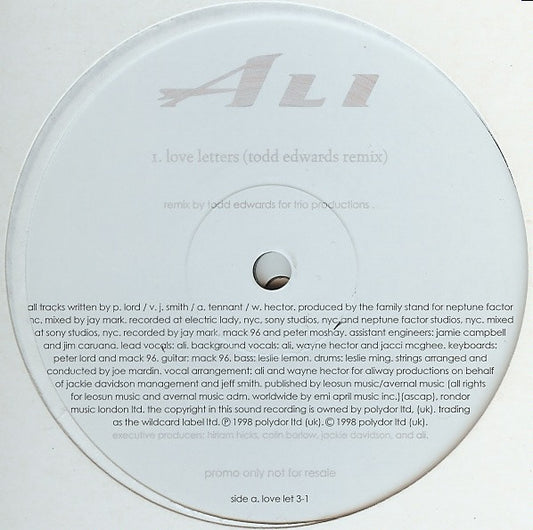 Alistair Tennant : Love Letters (2x12", Promo)