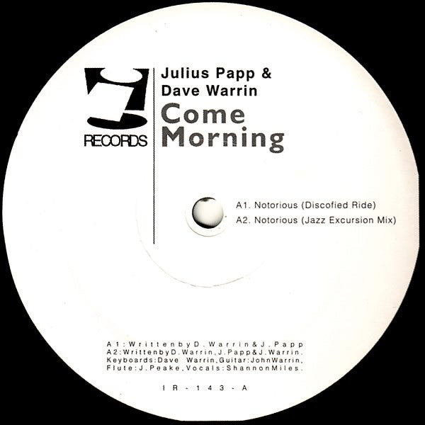 Julius Papp & Dave Warrin : Come Morning (12")