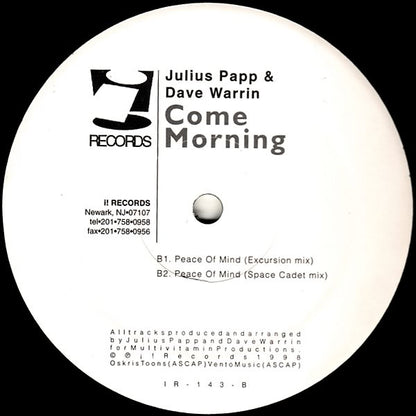Julius Papp & Dave Warrin : Come Morning (12")