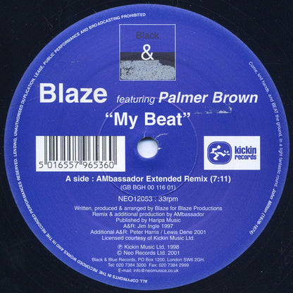 Blaze Featuring Palmer Brown : My Beat (12")