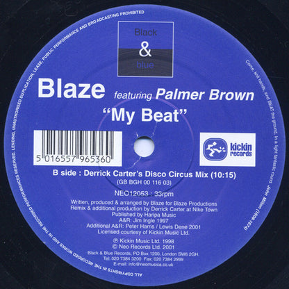 Blaze Featuring Palmer Brown : My Beat (12")