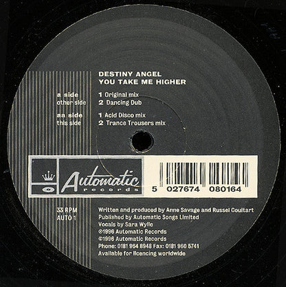 Destiny Angel : You Take Me Higher (12")