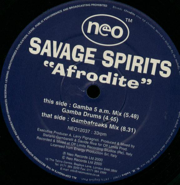 Savage Spirits : Afrodite (12")