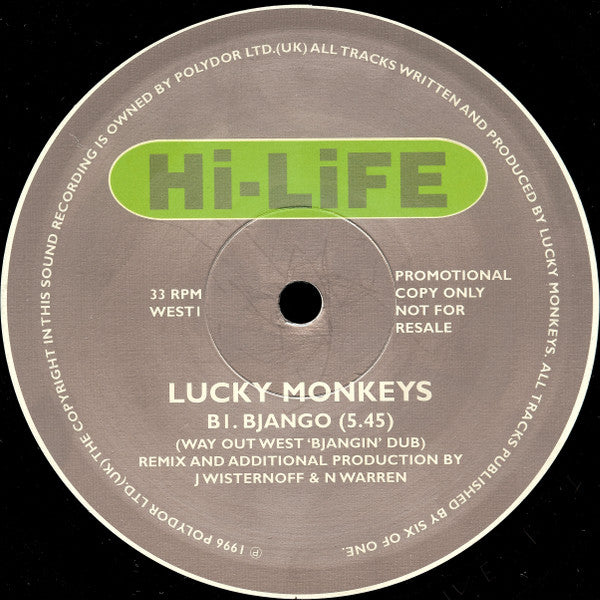 Lucky Monkeys : Bjango (12", Single, Promo)