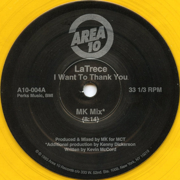 Latrece B. Kinchen : I Want To Thank You (The MK Mixes) (12", Ltd, Yel)
