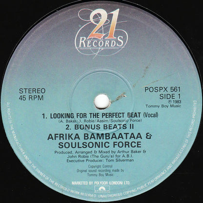 Afrika Bambaataa & Soulsonic Force : Looking For The Perfect Beat (12")