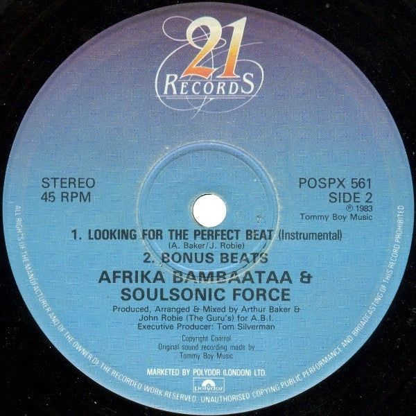 Afrika Bambaataa & Soulsonic Force : Looking For The Perfect Beat (12")