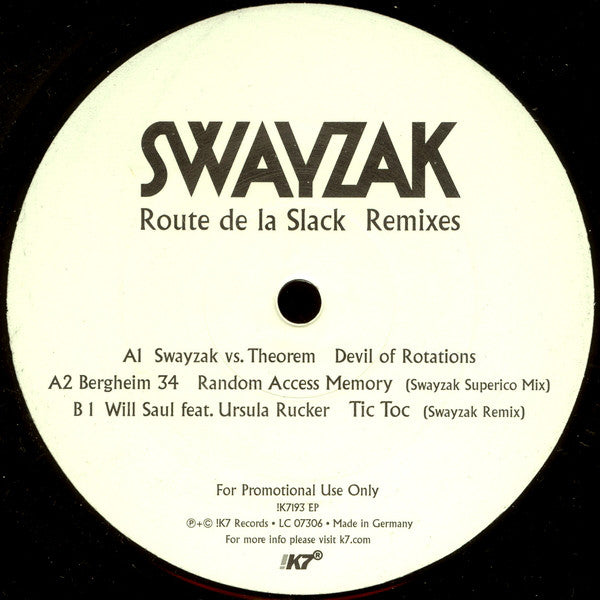 Swayzak : Route De La Slack Remixes (12", EP, Promo)