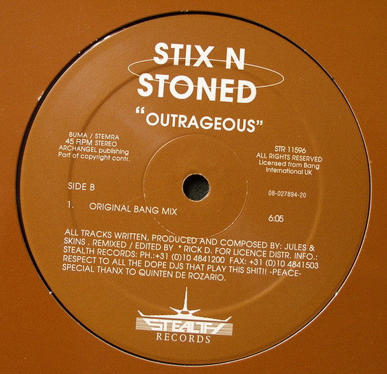 Stix N Stoned* : Outrageous (12")