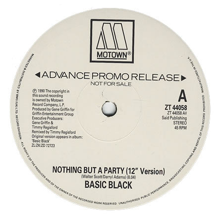 Basic Black : Nothing But A Party (12", Promo)