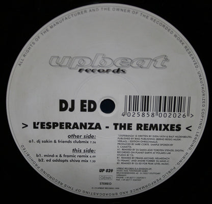 DJ Ed : L'Esperanza - The Remixes (12")