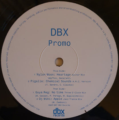 Various : DBX Promo (12", EP, Comp, Promo)