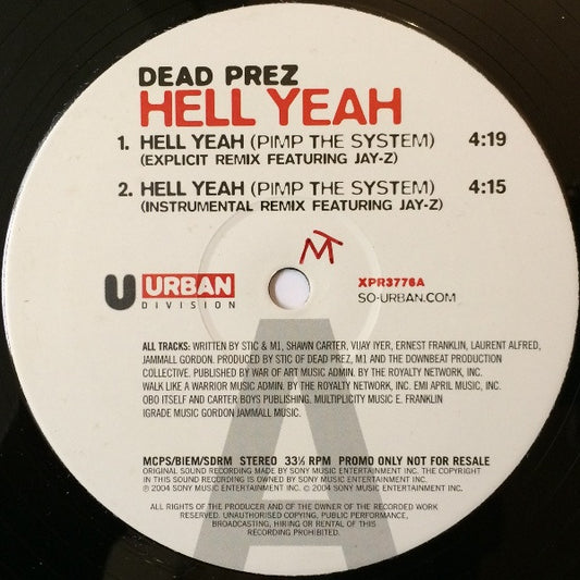 Dead Prez : Hell Yeah (12", Promo)