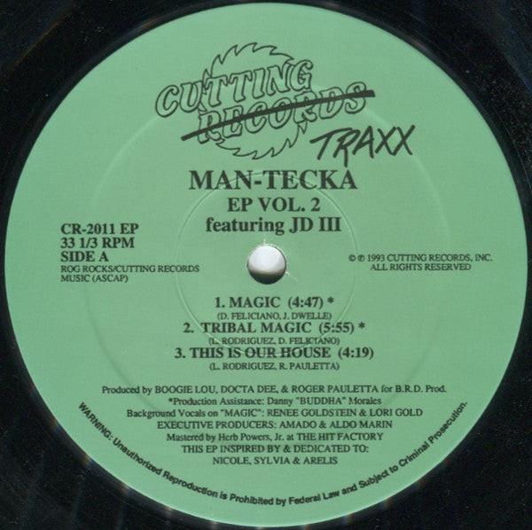 Man-Tecka Featuring JD III : EP Vol. 2 (12", EP)