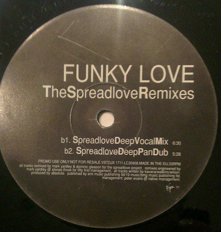 Kavana : Funky Love (The Spreadlove Remixes) (12", Promo)