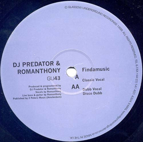 DJ Predator & Romanthony : Findamusic (12")