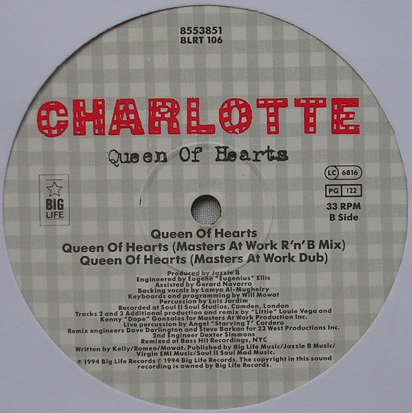 Charlotte : Queen Of Hearts (12", Single)