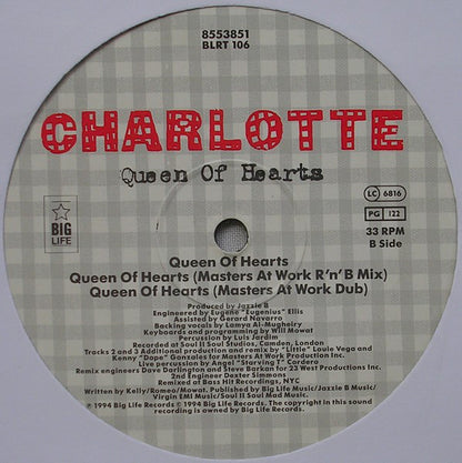 Charlotte : Queen Of Hearts (12", Single)
