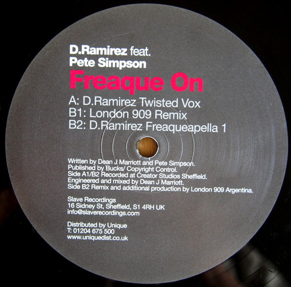 D. Ramirez feat. Pete Simpson (3) : Freaque On (12")