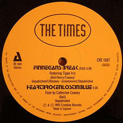 The Times Featuring Tippa Irie : Finnegans Break (12", Single)