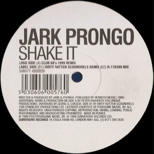 Jark Prongo : Shake It (12")