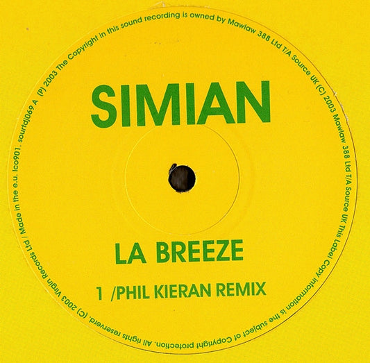 Simian : La Breeze (12", Promo)