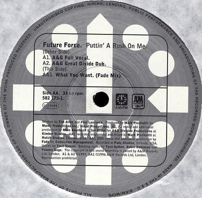 Future Force : Puttin' A Rush On Me (12", Single, 2/2)