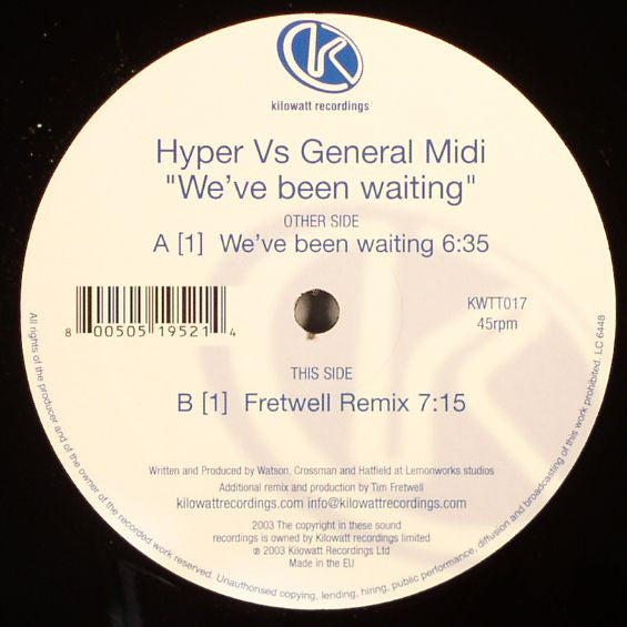 Hyper* Vs General Midi : We've Been Waiting (12")