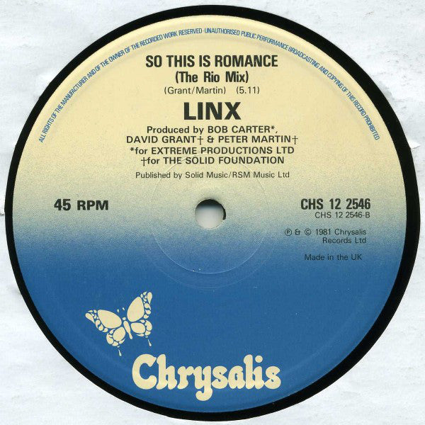 Linx : So This Is Romance (12", Single)