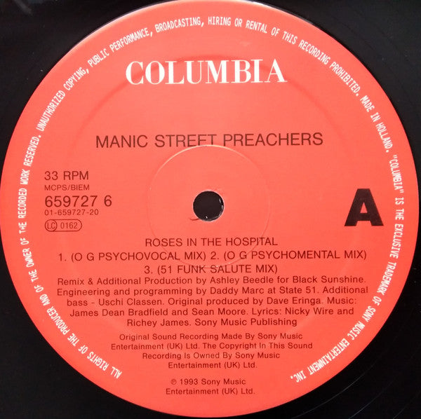 Manic Street Preachers : Roses In The Hospital (12", Single)