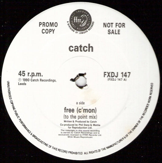 Catch (2) : Free (C'Mon) (12", Promo)