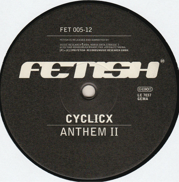 Cyclicx : Anthem II (12")