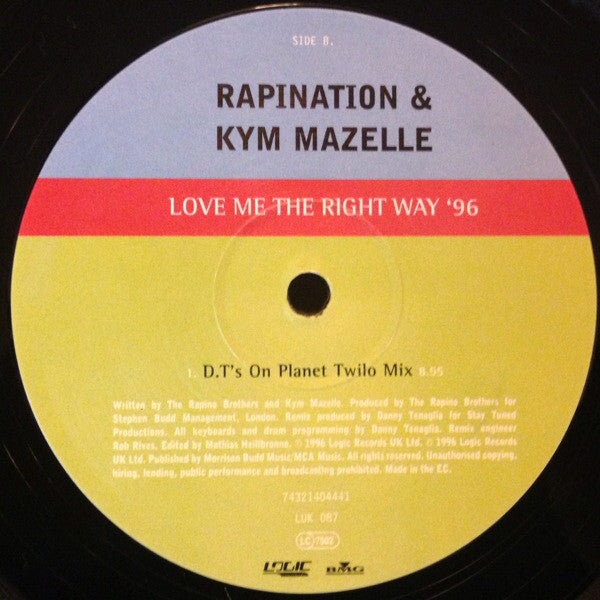 The Rapino Brothers & Kym Mazelle : Love Me The Right Way '96 (12")