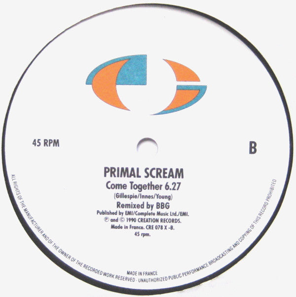 Primal Scream : Come Together (12", Single, Mono)